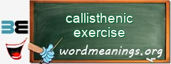 WordMeaning blackboard for callisthenic exercise